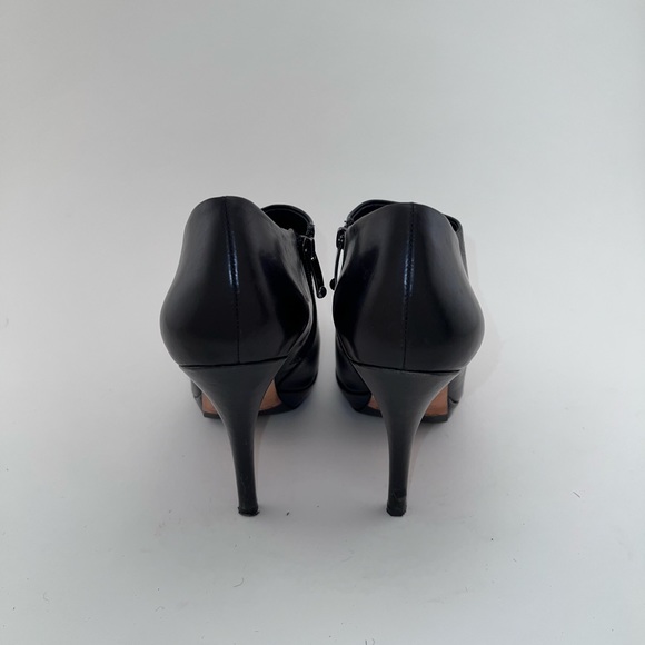 Via Spiga Sheri Black Leather Heeled Ankle Booties, Size 8 - Picture 3 of 8